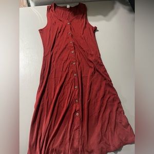 🎉3/$15 or 5/$20🎉 Long burnt color dress with buttons